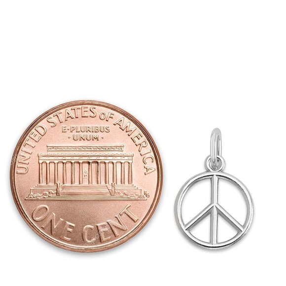 925 Sterling Silver Peace Sign - Mini Symbolic Jewelry Gifts for Her - Picture 4 of 5